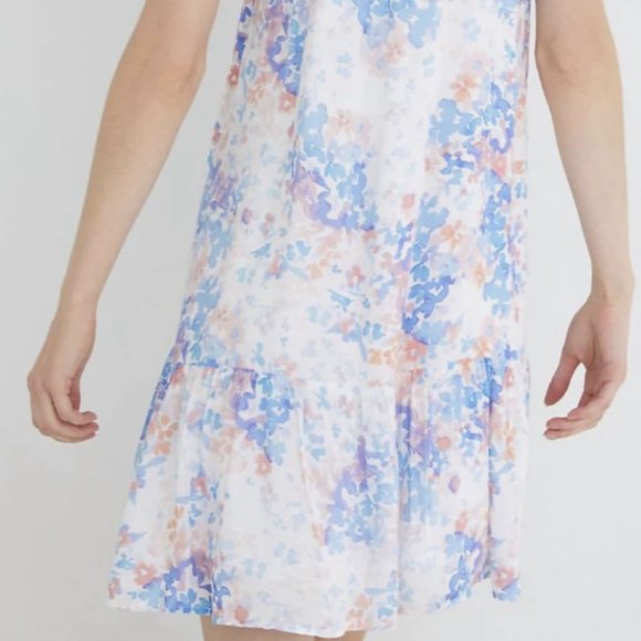 Cloth & Stone Anthropologie Tie Front Halter Dress In Painterly Floral ( S ) - Picture 2 of 4